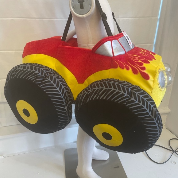 Monster Truck 3-D Costume Light Up Sounds Racecar Big Tires CARS Hot Wheels NEW - Picture 2 of 6
